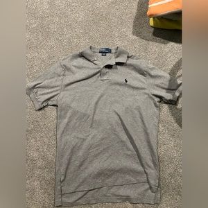 Ralph Lauren polo, gently worn, grey with blue horse. Size large.